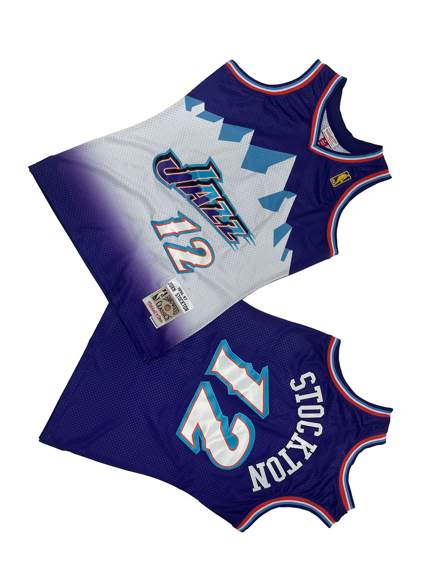 Men Utah Jazz 12 Stockton Purple Throwback NBA Jersey